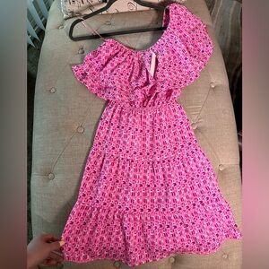 NWT Pink One Shoulder Baby Doll Summer Dress